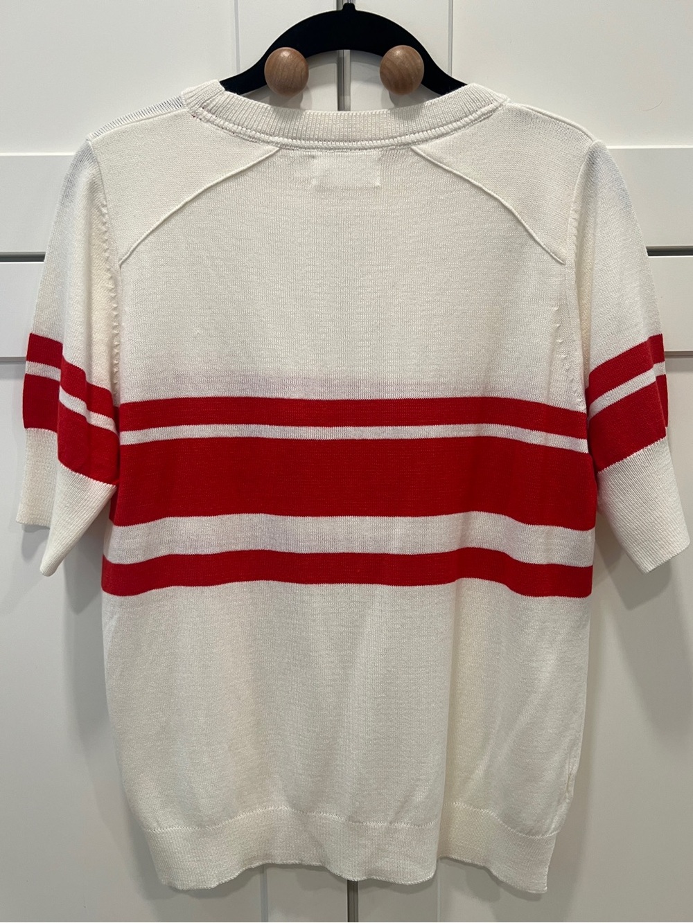 MERSEA COURT SHORT SLEEVE STRIPED SWEATER, SIZE S. - Picture 5 of 12